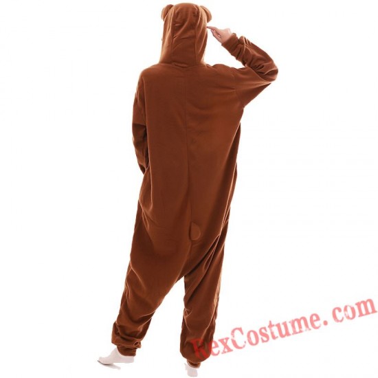 Adult Brown Bear Kigurumi Onesie Pajamas Cosplay Costumes