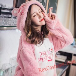 Adult Pink Leopard Kigurumi Onesie Pajamas Cosplay Costumes