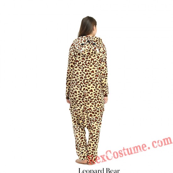 Adult Leopard Bear Kigurumi Onesie Pajamas Cosplay Costumes