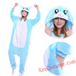 Adult Blue Rabbit Kigurumi Onesie Pajamas Cosplay Costumes