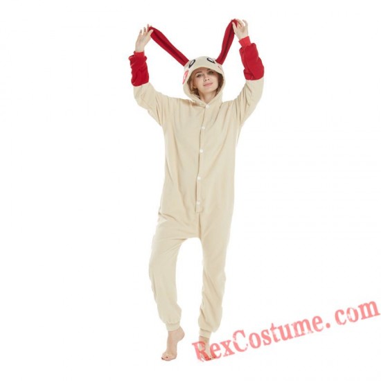 Adult Red Rabbit Kigurumi Onesie Pajamas Cosplay Costumes