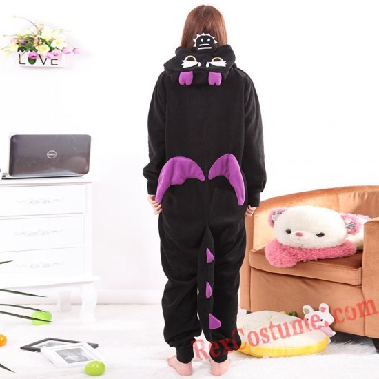 Adult Black Dragon Kigurumi Onesie Pajamas Cosplay Costumes