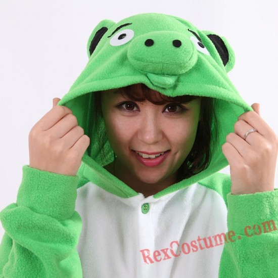 Adult Green Pig Kigurumi Onesie Pajamas Cosplay Costumes