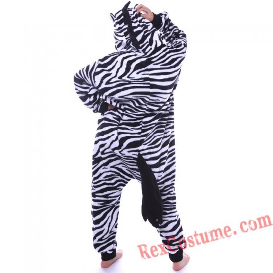 Adult Zebra Kigurumi Onesie Pajamas Cosplay Costumes