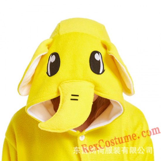 Adult Yellow Elephant Kigurumi Onesie Pajamas Cosplay Costumes