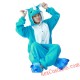 Adult Blue Rhinoceros Kigurumi Onesie Pajamas Cosplay Costumes