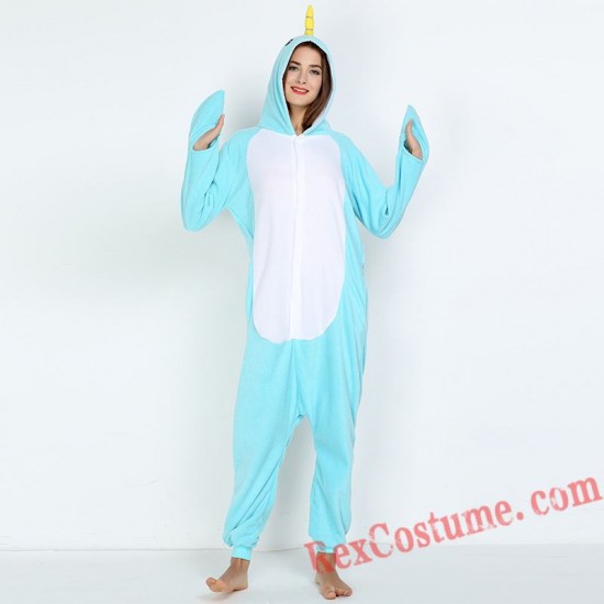Adult Narwhal Kigurumi Onesie Pajamas Cosplay Costumes