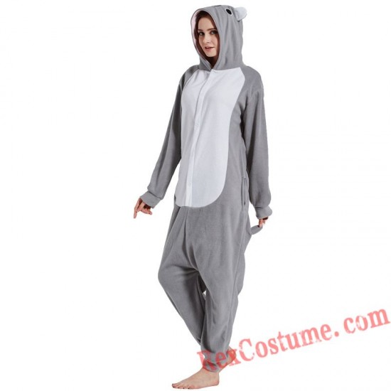 Adult Grey Koala Kigurumi Onesie Pajamas Cosplay Costumes