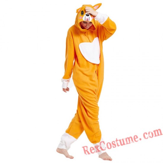 Adult Love Heart Dog Kigurumi Onesie Pajamas Cosplay Costumes