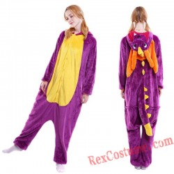 Adult Purple Dragon Kigurumi Onesie Pajamas Cosplay Costumes