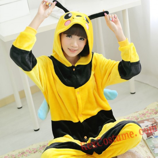 Adult Bee Kigurumi Onesie Pajamas Cosplay Costumes