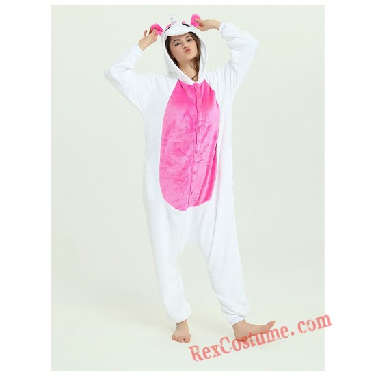 Adult Pink Unicorn Kigurumi Onesie Pajamas Cosplay Costumes