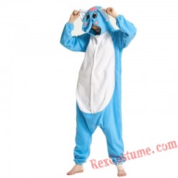Adult Blue Elephant Kigurumi Onesie Pajamas Cosplay Costumes