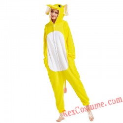 Adult Yellow Elephant Kigurumi Onesie Pajamas Cosplay Costumes