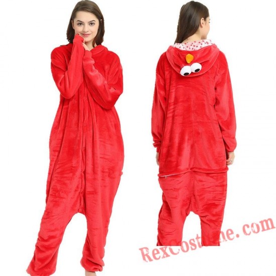 Adult Red & Blue Sesame Street Kigurumi Onesie Pajamas Cosplay Costumes