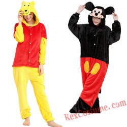 Adult Mickey Kigurumi Onesie Pajamas Cosplay Costumes