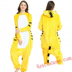 Adult Yellow Tiger Kigurumi Onesie Pajamas Cosplay Costumes