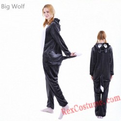Adult Big Grey Wolf Kigurumi Onesie Pajamas Cosplay Costumes