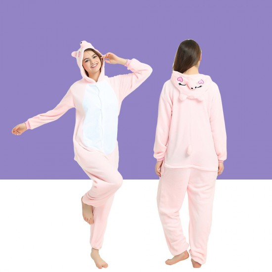 Adult Pink Pig Kigurumi Onesie Pajamas Cosplay Costumes