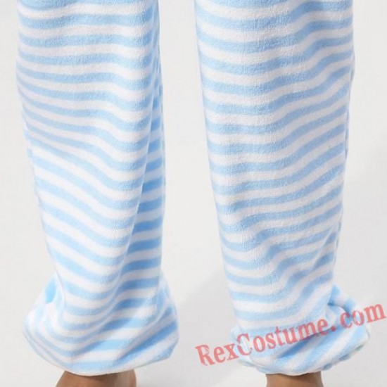 Blue Stripes Onesies Pajamas Hoodie Home Wear