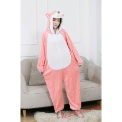 Pink Husky Dog Kigurumi Onesie Pajamas Cosplay Costumes