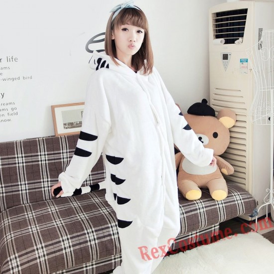 White Tiger Kigurumi Onesie Pajamas Cosplay Costumes