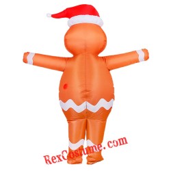 Adult Inflatable Gingerbread Man Mascot Costume