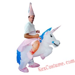 Inflatable  White  Nobel Haughty Purity Unicorn costume
