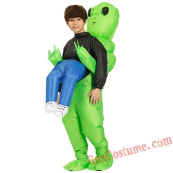 Kids Inflatable Green Alien Costume
