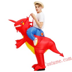 Adult Red Inflatable Dinosaur Costume