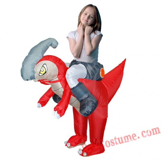 Parasaurolophus Cosplay Ride on Inflatable Costume Kids