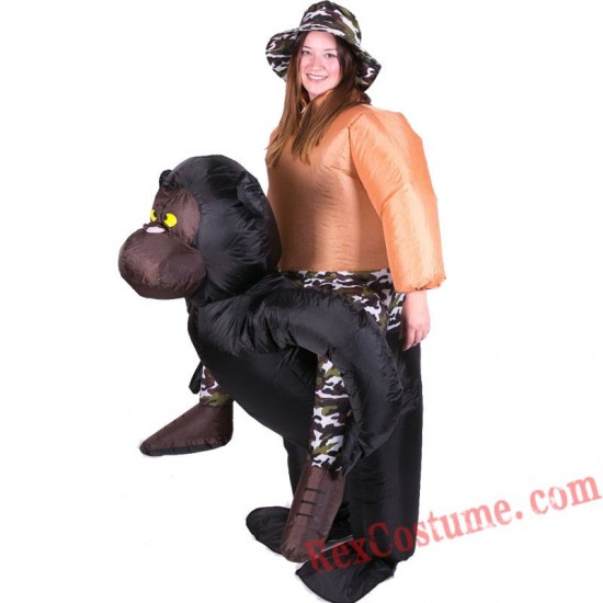 Halloween Inflatable Ride on Gorilla Costume