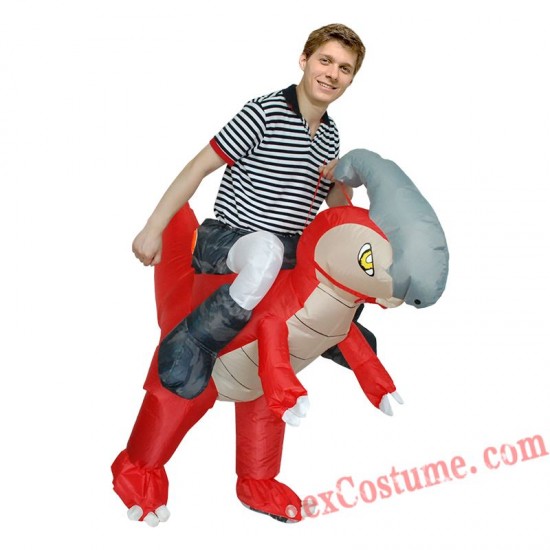 Halloween Inflatable Ride on Parasaurolophus Costume