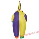 Halloween Adult Purple Yellow Clown Inflatable Costume