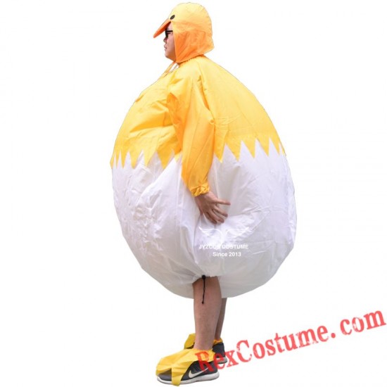 Adult Yellow Chicken Inflatable Blow Up Costume