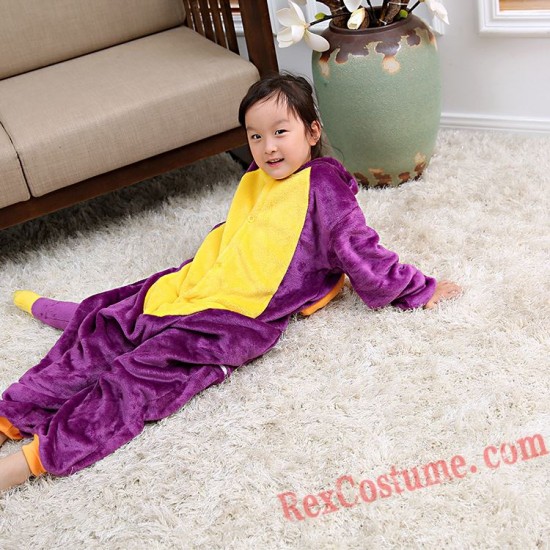 Purple dinosaur Kigurumi Onesie Pajamas Cosplay Costumes for Kids