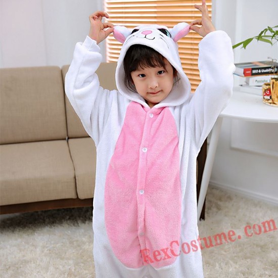 White cat Kigurumi Onesie Pajamas Cosplay Costumes for Kids