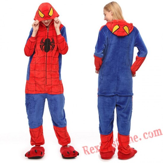 Adult Spiderman Kigurumi Onesie Pajamas Cosplay Costumes