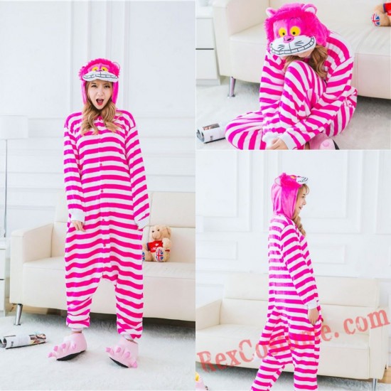 Adult Cheshire Cat Kigurumi Onesie Pajamas Cosplay Costumes