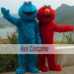 Red Elmo Blue Cookie Monster Mascot Costume Sesame Street