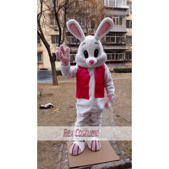 Easter Bunny / Rabbit Mascot Costume with Red Vest
