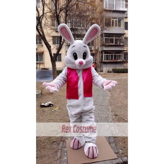 Easter Bunny / Rabbit Mascot Costume with Red Vest