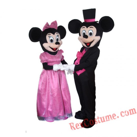 Wedding Mickey Minnie Mouse Mascot Costume For Adults