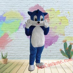 Blue Cat Mascot Costume For Adults