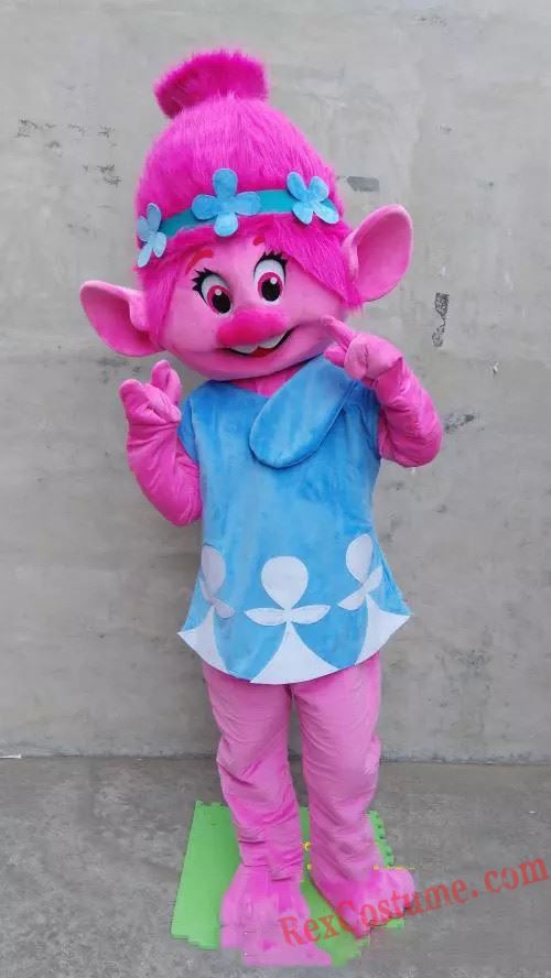 Poppy Mascot Costume Trolls Princess Parade Halloween Cosplay Dress Adult Outfit 