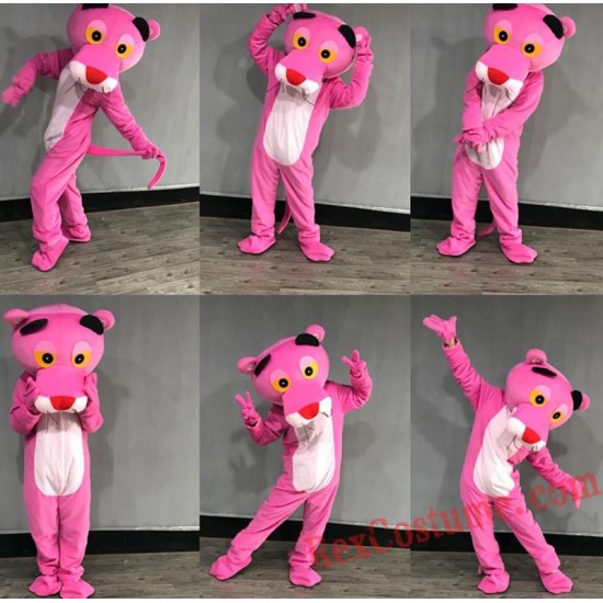 Pink Leopard Panther Adult Mascot Costume for Adult