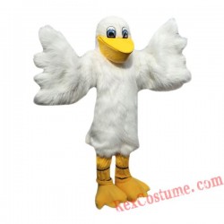 White Toucan Pelican Bird Mascot Costume for Adult