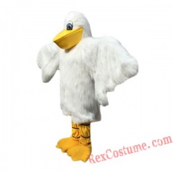 White Toucan Pelican Bird Mascot Costume for Adult
