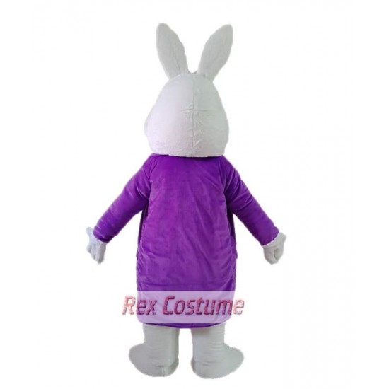 Easter Bunny / Rabbit Mascot Costume with Purple Coat