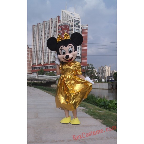 Disney Gold Minnie Mouse Mascot Costume for Adult